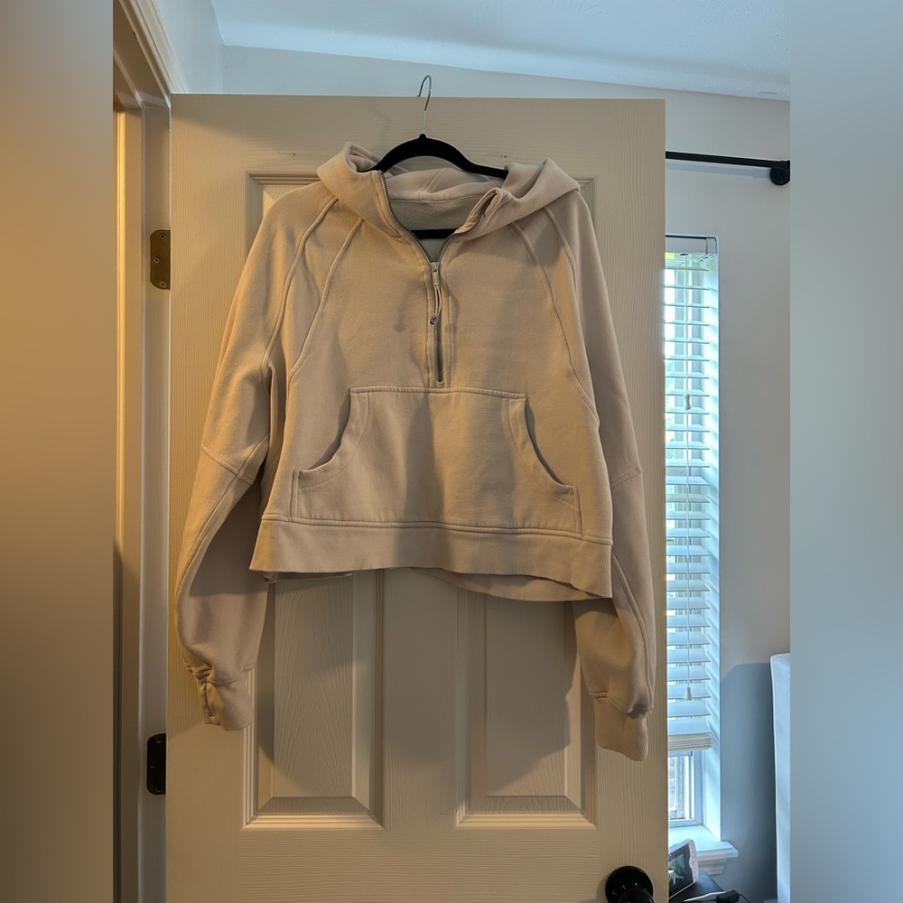 Lululemon Scuba Oversized Half-Zip Hoodie in bone; size XL/XXL $75